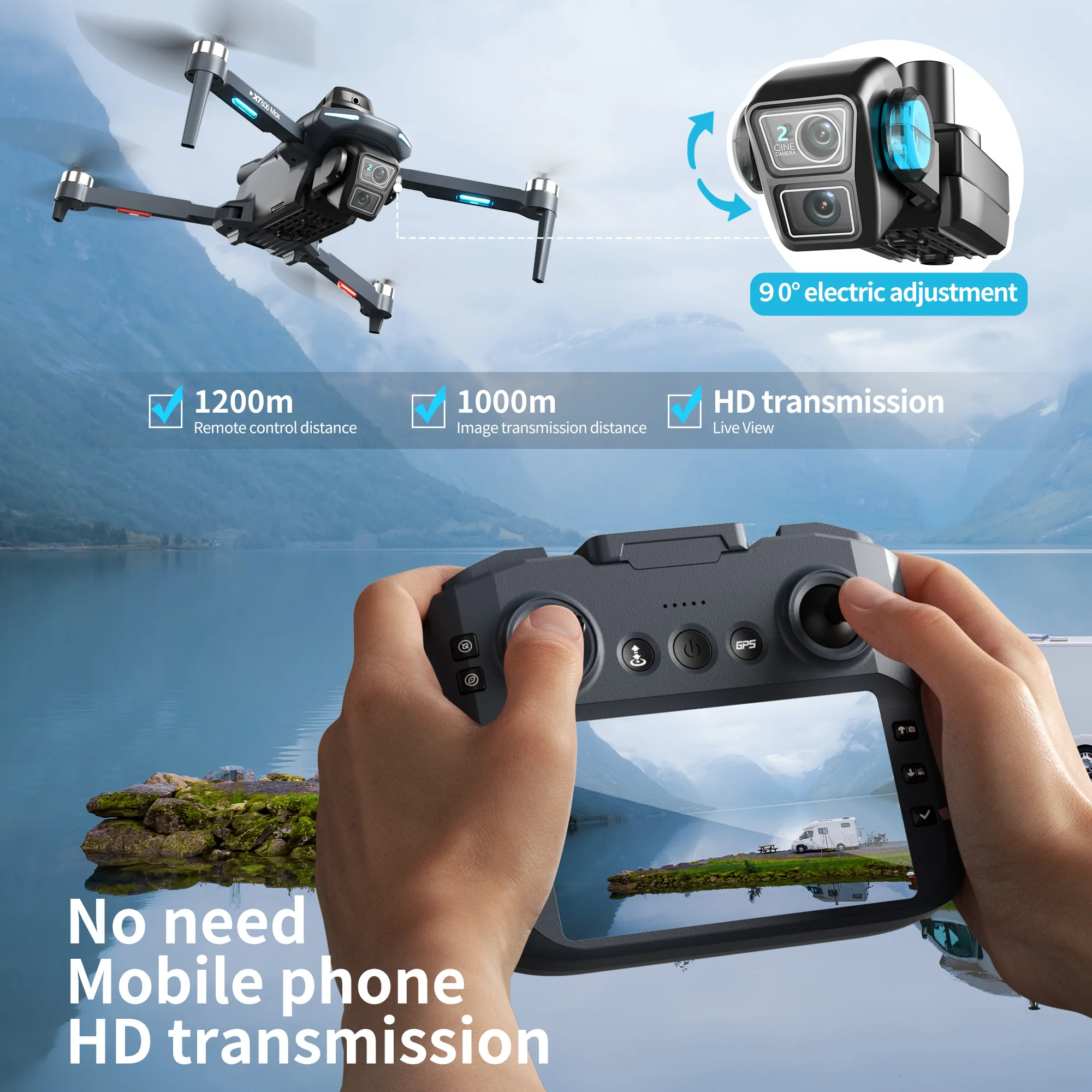 Original XT606 MAX GPS Drone 4 - Drone Gps Mount 评论和价格