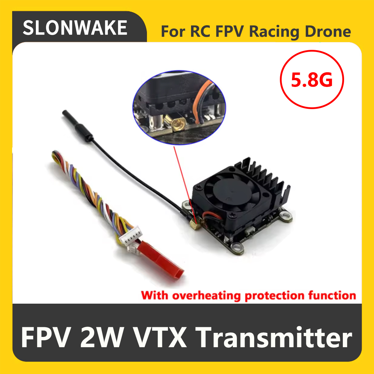 SLONWAKE 5.8G 2000mW FPV VTX T - Drone Frame 评论和价格