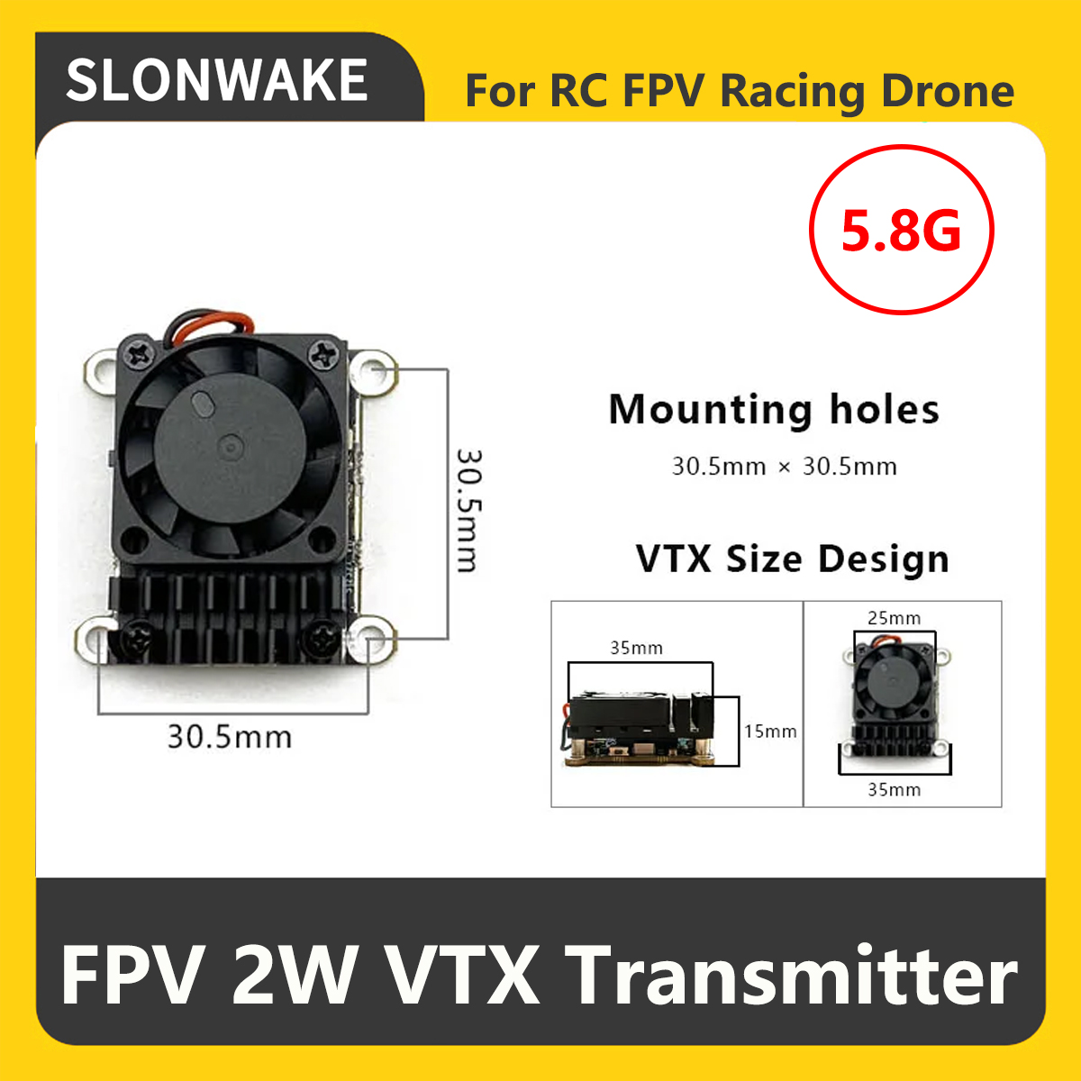SLONWAKE 5.8G 2000mW FPV VTX T - Drone Frame 评论和价格