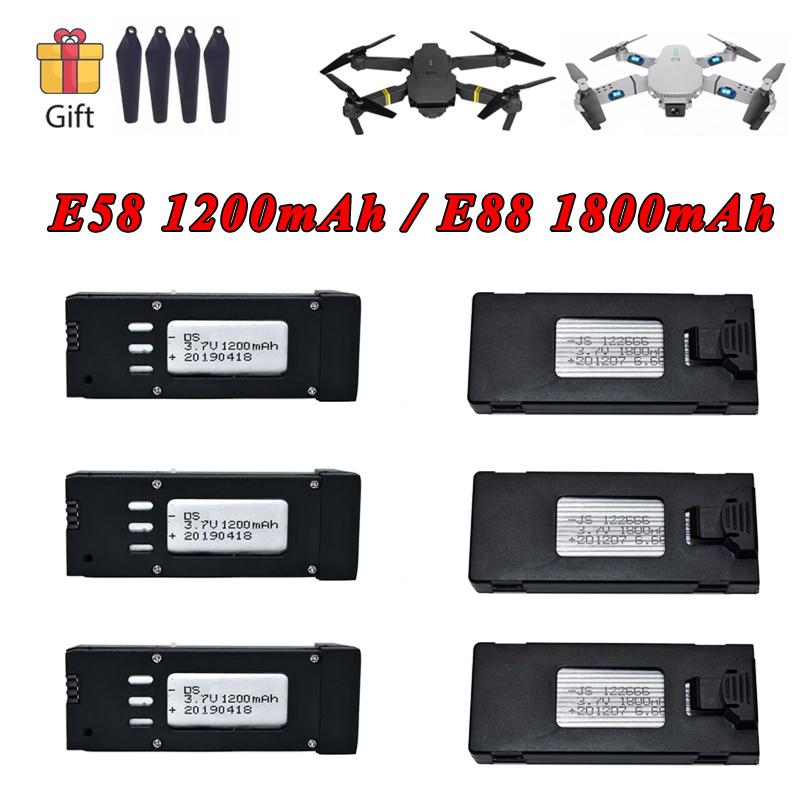 3.7V 1200mAh 1800mAh Lipo Batt - Eachine Drone E58 评论和价格